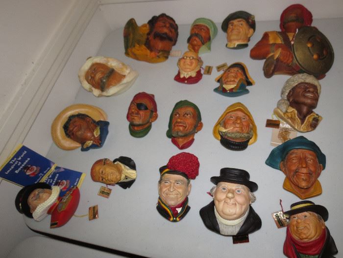 75+ Vintage early 60s Bosson Heads and more, All signed original shipped from England many very Rare editions.