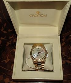 Here is a very nice New Croton watch with Mother of Pearl face and Diamonds part of their Diamond Collection. These are all part of Mr Duncans Collection.