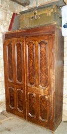 Dark hand-grain painted wardrobe
