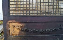 Swag detailing on oak screen door