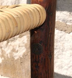 Brass tag on Old Hickory chair