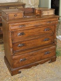 Pine pilaster chest of drawers with fruit handles, Danish influence, from Sanpete County