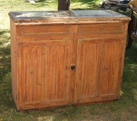 Utah pine cabinet bottom, paint partially stripped off