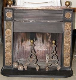 1880 American Franklin stove, cast iron