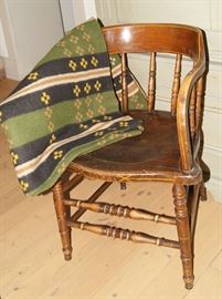 Wool blanket, painted Utah captain's chair