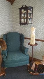 Antique Curved Glass Display Cabinet