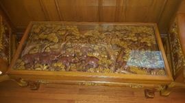 Carved Teak Coffee Table