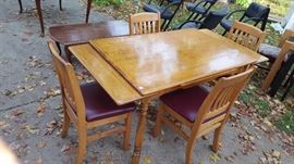 Extension table and 4 chairs $85