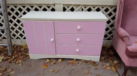 Cute pink and white dresser $30