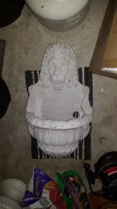 Cement Lion Fountain