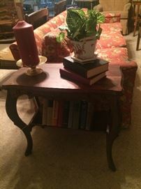 Side table with lower book shelf