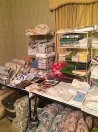 Huge selection of towels, sheets, and bedding