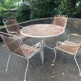 White patio table and 4 chairs