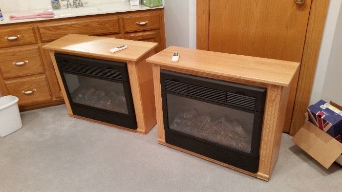 Amish-made Heat Surge Electric fire places w/remotes