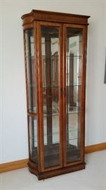 Lighted Curio cabinet with glass shelves