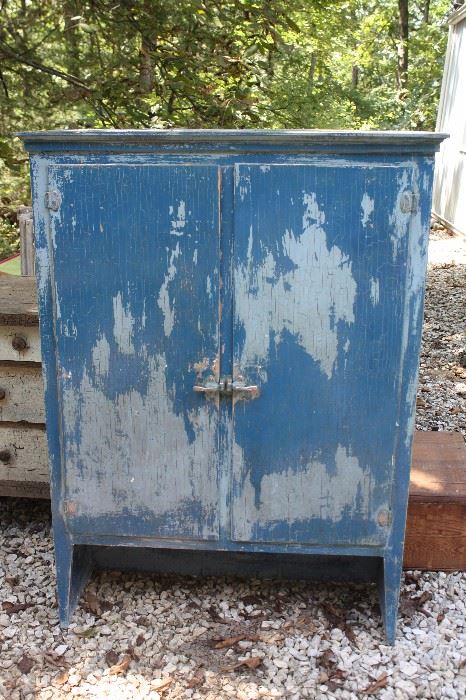 Original blue chippy paint cupboard
