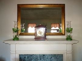 Green cut to clear lusters, one of several Howard Miller mantle clocks
