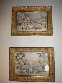 Beautifully framed antique Currier & Ives prints