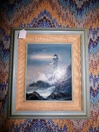 One of 2 oil paintings 