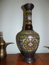 Close-up of Champleve vase