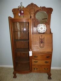 Antique oak side-by-side Secretary/bookcase also in immaculate condition