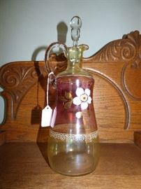 Victorian era hand painted decanter