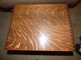 Top of 6-drawer tiger oak file cabinet.  See the dovetailing on both sides !