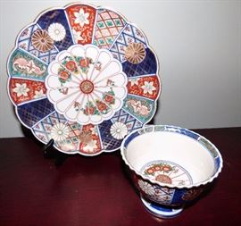 Japanese Marks Imari charger & bowl