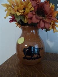 "Yardbird" Ola, Ga. pottery with buffalo silhouette 