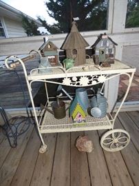 Vintage iron serving cart