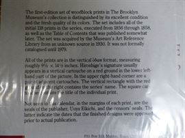 First Edition of woodblock prints (118 in series) by renowned artist Hiroshige "100 Famous Views of Edo"