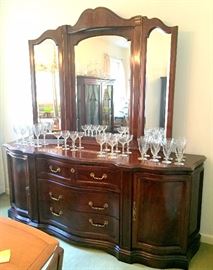 Unique Triple Dresser - Mahogany. Very good condition and lots of storage!