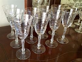 4 Sets of Crystal - same pattern.