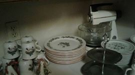 kitchen appliances, dinnerware sets, etc