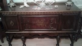 antique wooden buffet