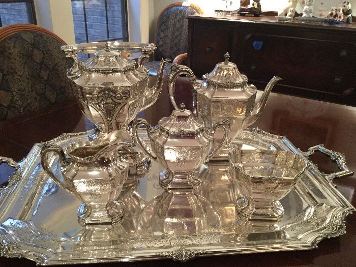 Black Starr & Frost STERLING silver service with tray.  The tray alone weighs 12 pounds.  It is in mint condition and it's gorgeous.