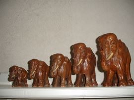 Carved Wooden elephants