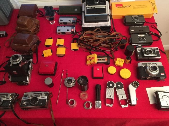 Asst. vintage Kodak camera's, film, filters and accessories.  