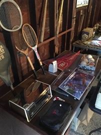 Sporting goods and toaster oven