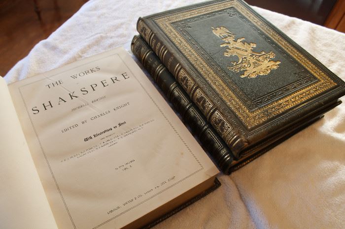 Beautifully bound 3 volume set of Shakespeare's works. From England