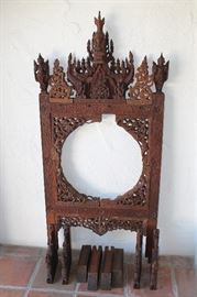 Antique Indonesian (Bali?) prayer screen. Hand carved