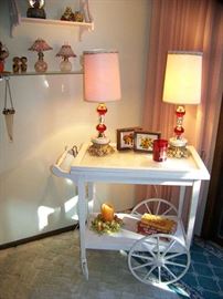 Vintage Painted Tea Cart