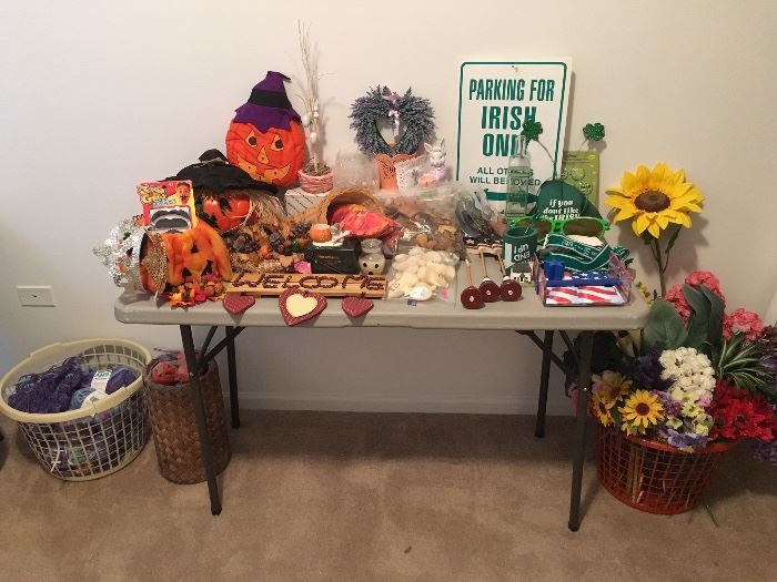 Holiday Decor - Halloween, St. Pats, general floral and yarn 