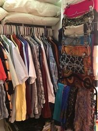 Mens Shirts size L-XL, Womens scarves  & bed pillows