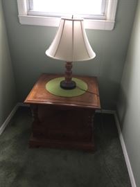end table, lamp