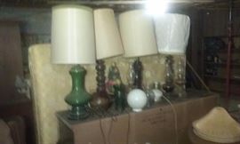 An assortment of vintage lamps