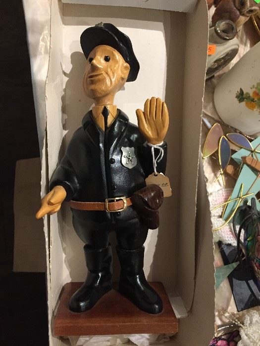 Vintage Wood Romer Hand Carved Policeman