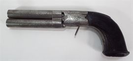 Herman Seret 2Barrel Hammerless Percussion Pistol, c.1850s. Military, Guns, Weapons and more