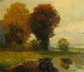 Impressionist Landscape Painting, Early 20th C., Oil on Canvas, signed A Lenz