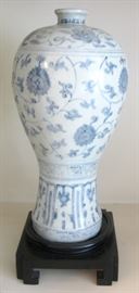 Asian Sale - Chinese Blue & White Porcelain Baluster Vase, 18th19th C.